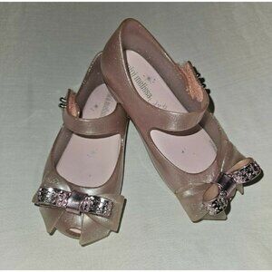 Mini Melissa Pink Star Bow Flats 8